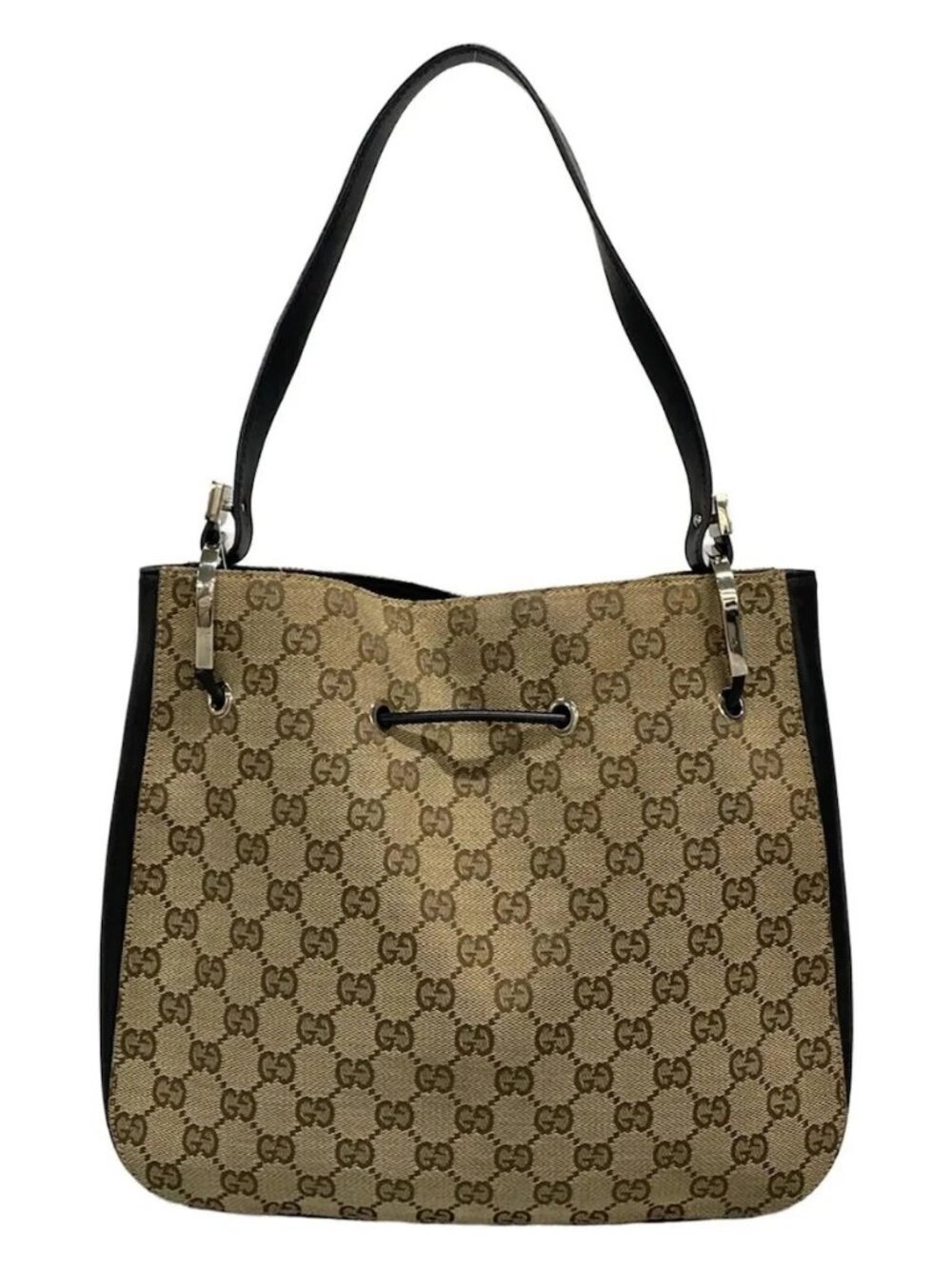 GUCCI GG 13748 Beige Black Jacquard Leather - Shoulder Bag - Picture 3 of 15